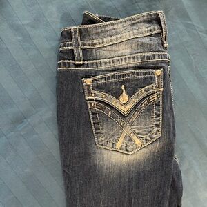 Miss Me Indigo Boot Cut Jeans with Embellished Pockets